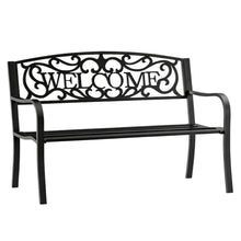 Ławka Ogrodowa Taras Ogród Park Metalowa Oparcie WELCOME Czarna 127 cm