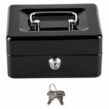 Mała Kasetka Na Pieniądze Metalowa Sejf Skrytka Na Klucz Czarna 13x10 cm