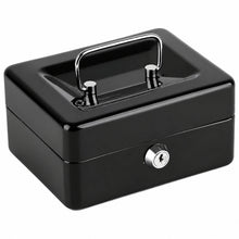 Mała Kasetka Na Pieniądze Metalowa Sejf Skrytka Na Klucz Czarna 13x10 cm