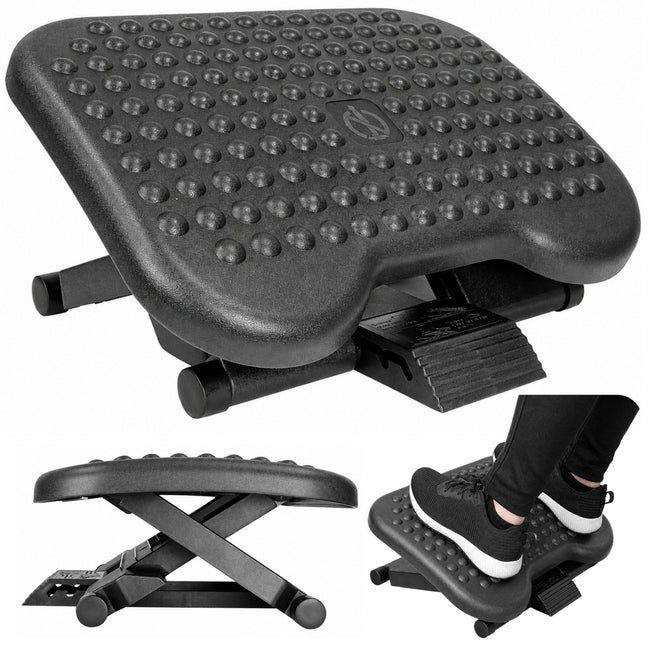 Podnóżek Regulowany Biurowy Pod Biurko Ergonomiczny Z Wypustkami 3 Poziomy