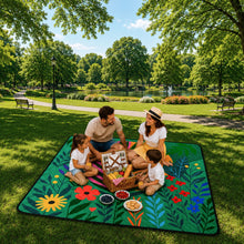 Koc Piknikowy Plażowy Turystyczny Mata Rośliny Kolorowa 100x150 cm