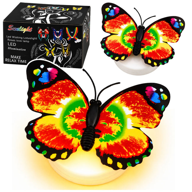 Świecący Motylek LED Dekoracja Do Przyklejenia Samoprzylepny 6x5 cm