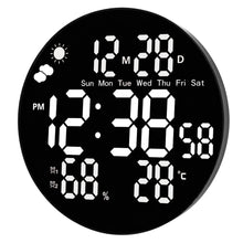 Zegar Ścienny Cyfrowy LED Data Temperatura Wilgotność Alarm Pilot 25 cm