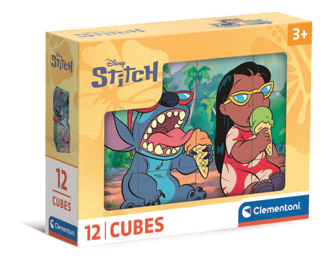 Puzzle 12 Klocków Sześcianów DISNEY STITCH Clementoni 41347