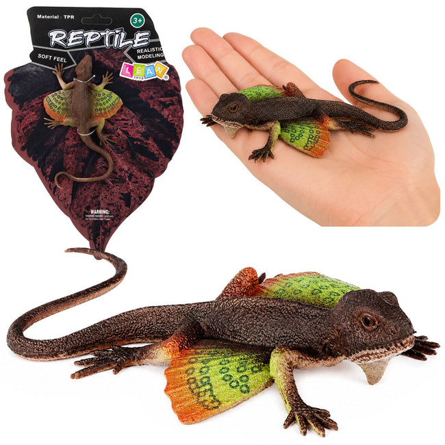 Jaszczurka Agama Błoniasta Gumowa Figurka Rozciągliwa Realistyczna 13 cm