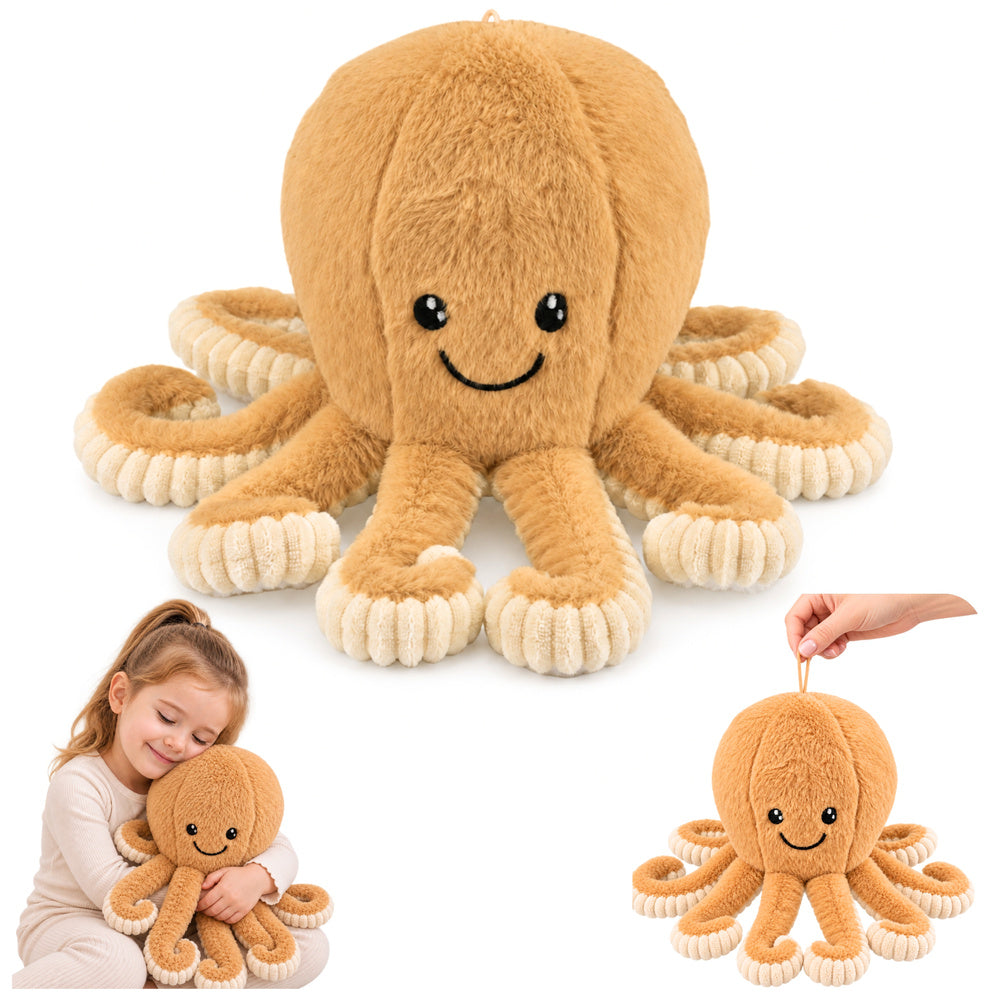 Pluszowa Ośmiornica Maskotka Przytulanka Sprężyste Macki Beżowa 50 cm