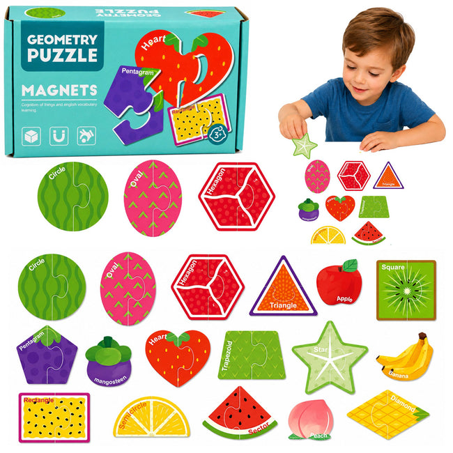Puzzle Magnetyczne Nauka Owoców Magnesy Na Tablice Lodówkę 30 el.