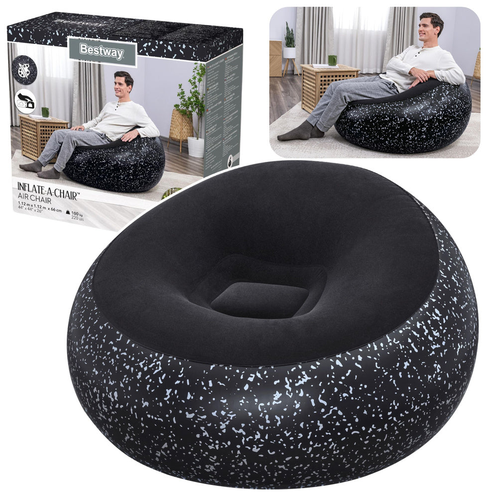 Fotel Dmuchany Siedzisko Czarny Inflate A Chair Bestway 75153