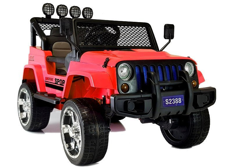 Auto na Akumulator S2388 Pilot Światła LED Radio Jeep Czerwony 4x45W