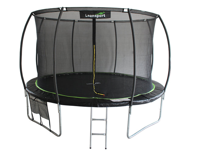 Trampolina LEAN Sport Max 14ft Czarno-Zielona