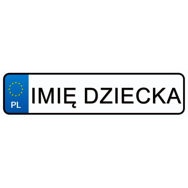 Tablica Rejestracyjna Naklejka Imię Twojego Dziecka