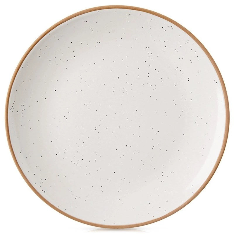 Talerz obiadowy płytki ceramiczny beżowy 27 cm