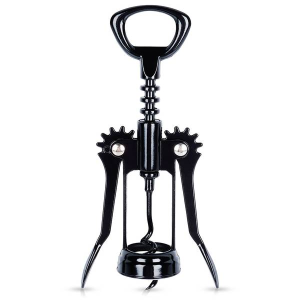 Korkociąg do wina metalowy czarny 16 cm