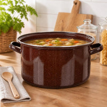 Garnek emaliowany brązowy BROWN 36 cm, 15 l