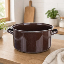 Garnek emaliowany brązowy BROWN 36 cm, 15 l