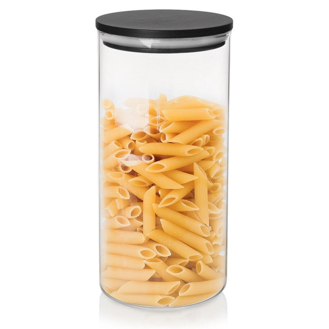 Pojemnik na produkty sypkie szklany z pokrywką i uszczelką 980 ml