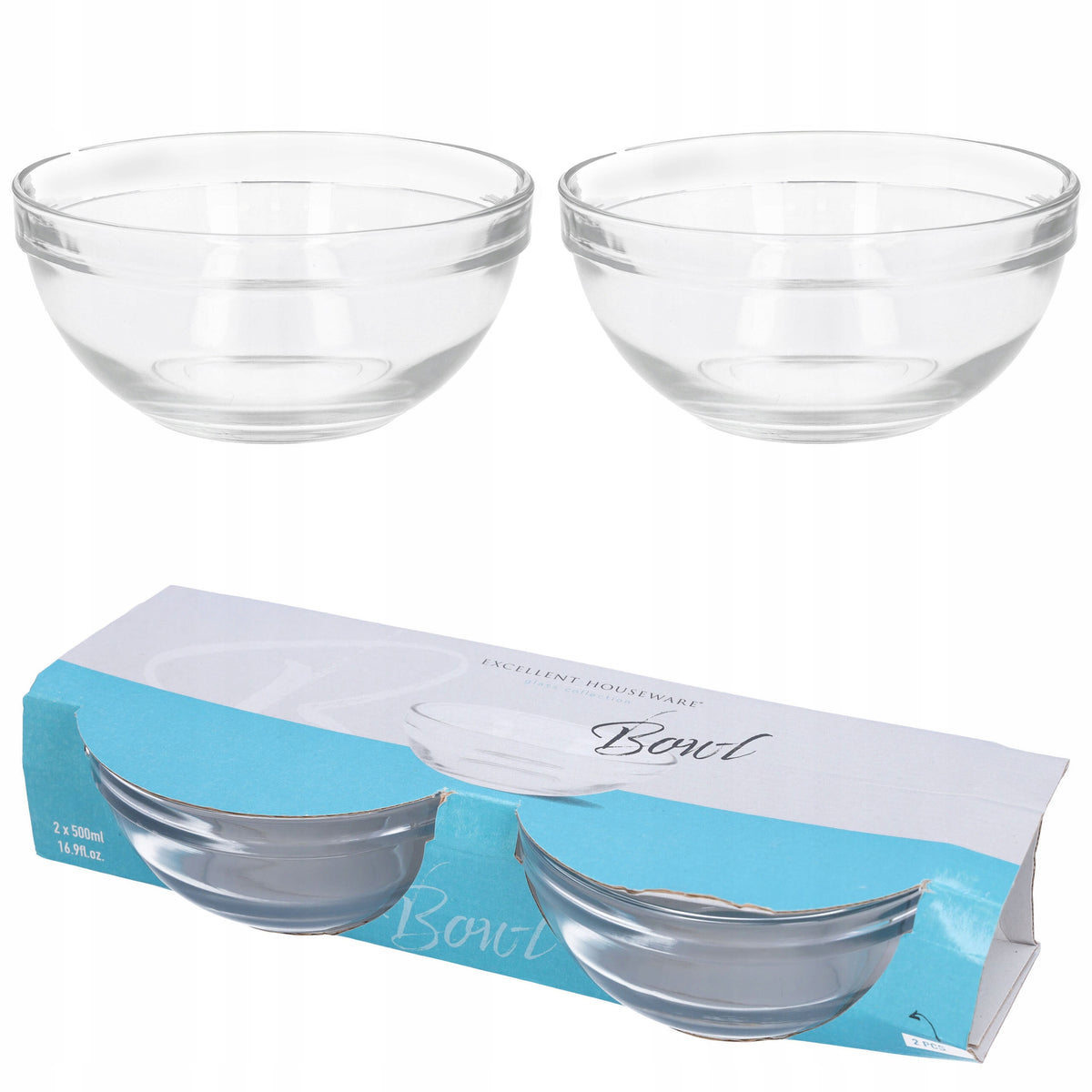 Miseczki szklane 14 cm, 500 ml 2 szt.