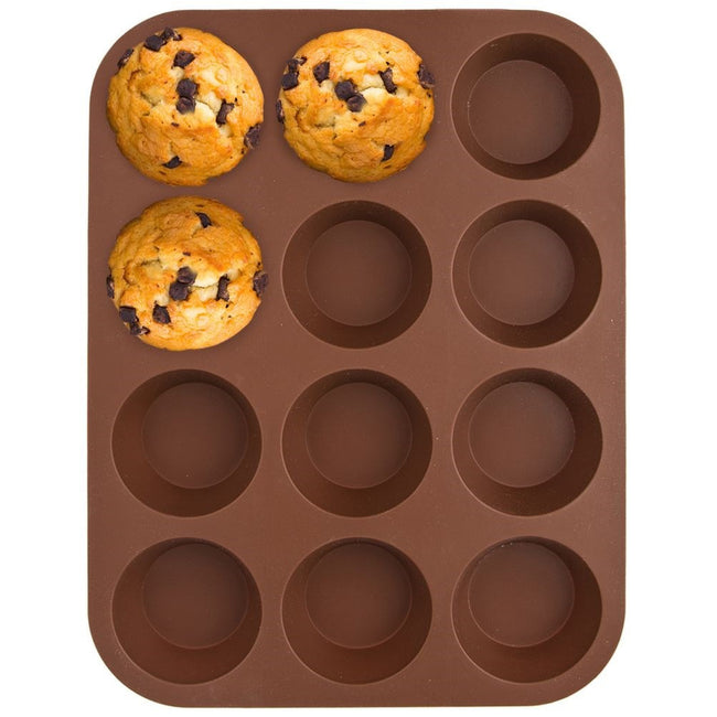 Forma do muffinek silikonowa brązowa SILLINIE