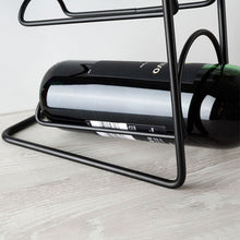 Stojak na wino metalowy czarny 4 butelki 21x43 cm
