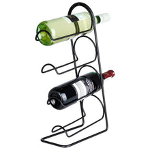 Stojak na wino metalowy czarny 4 butelki 21x43 cm