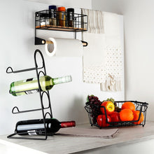 Stojak na wino metalowy czarny 4 butelki 21x43 cm