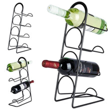 Stojak na wino metalowy czarny 4 butelki 21x43 cm