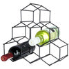 Stojak na wino metalowy czarny 6 butelek 29,5x28,5 cm — zdjęcie 1
