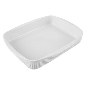 Naczynie żaroodporne porcelanowe białe 36,5x30x6 cm, 4 l