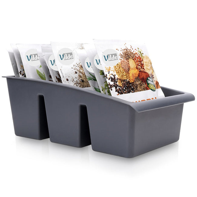 Pojemnik organizer na przyprawy szary 25x15x9 cm